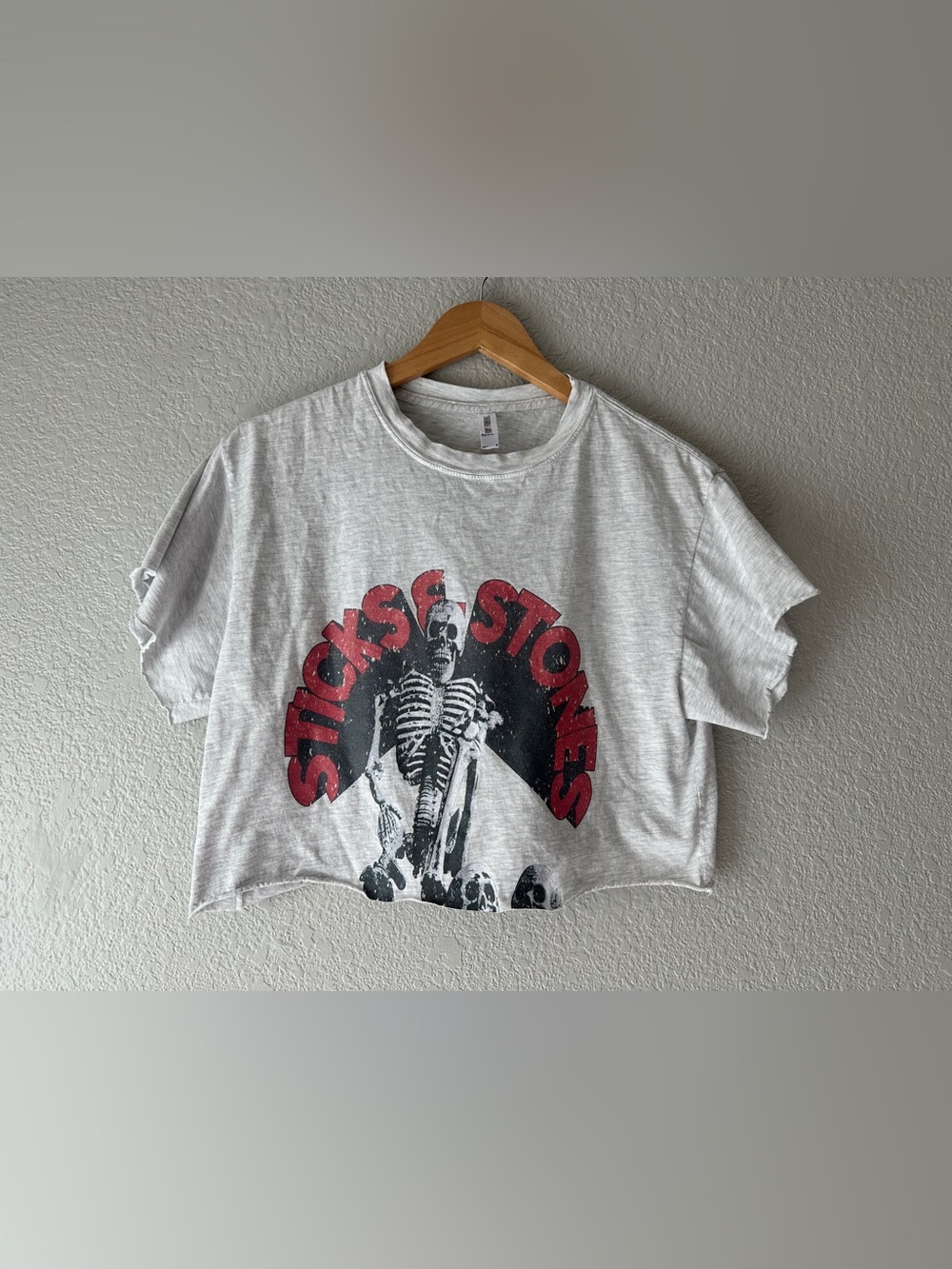 Pebby Forevee - Sticks & Stones Cropped Tee - Size Small - Oversized